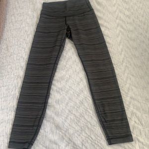 Black and grey stripped Lululemon leggings